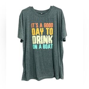 Unisex Graphic Tee "It's A Good Day To Drink On A Boat" - Charcoal Size XXL